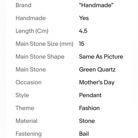 GREEN QUARTZ PENDANT - Picture 3 of 5